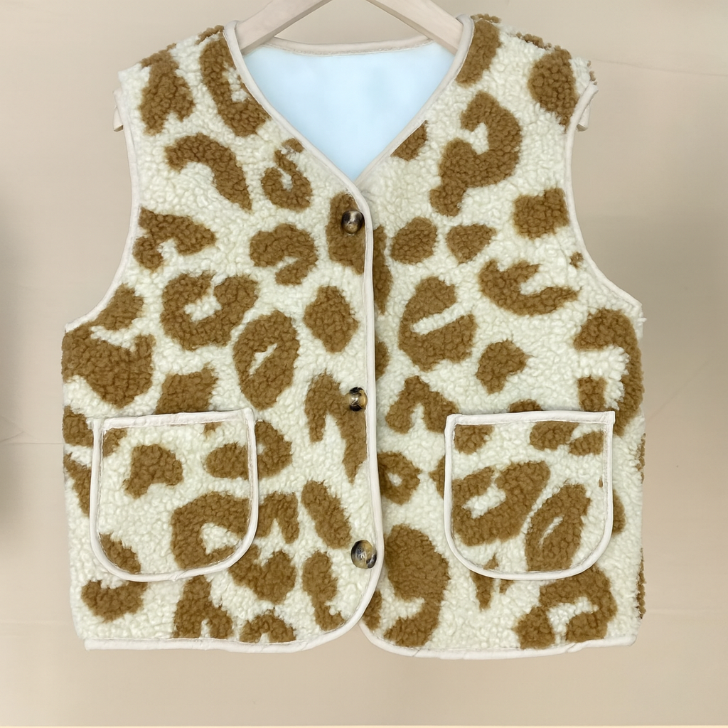 Cosy Leopard Fleece Gilet