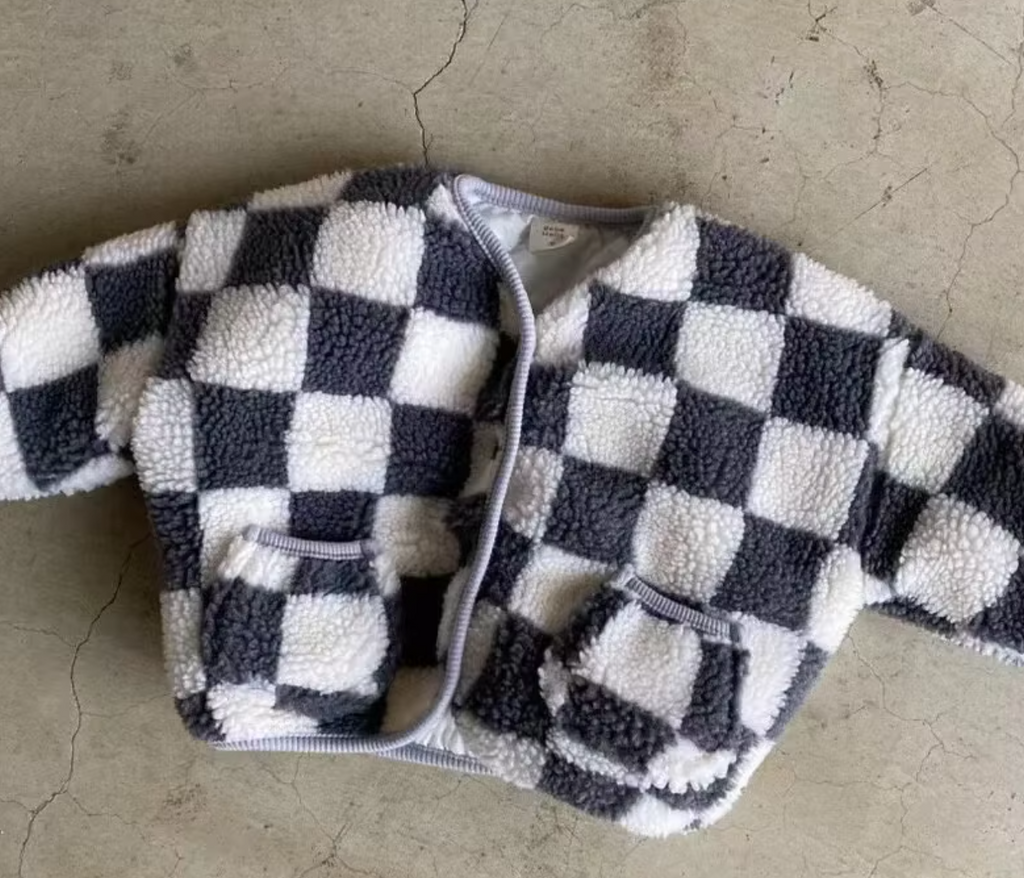 Baby Checkerboard Fluffy Jacket