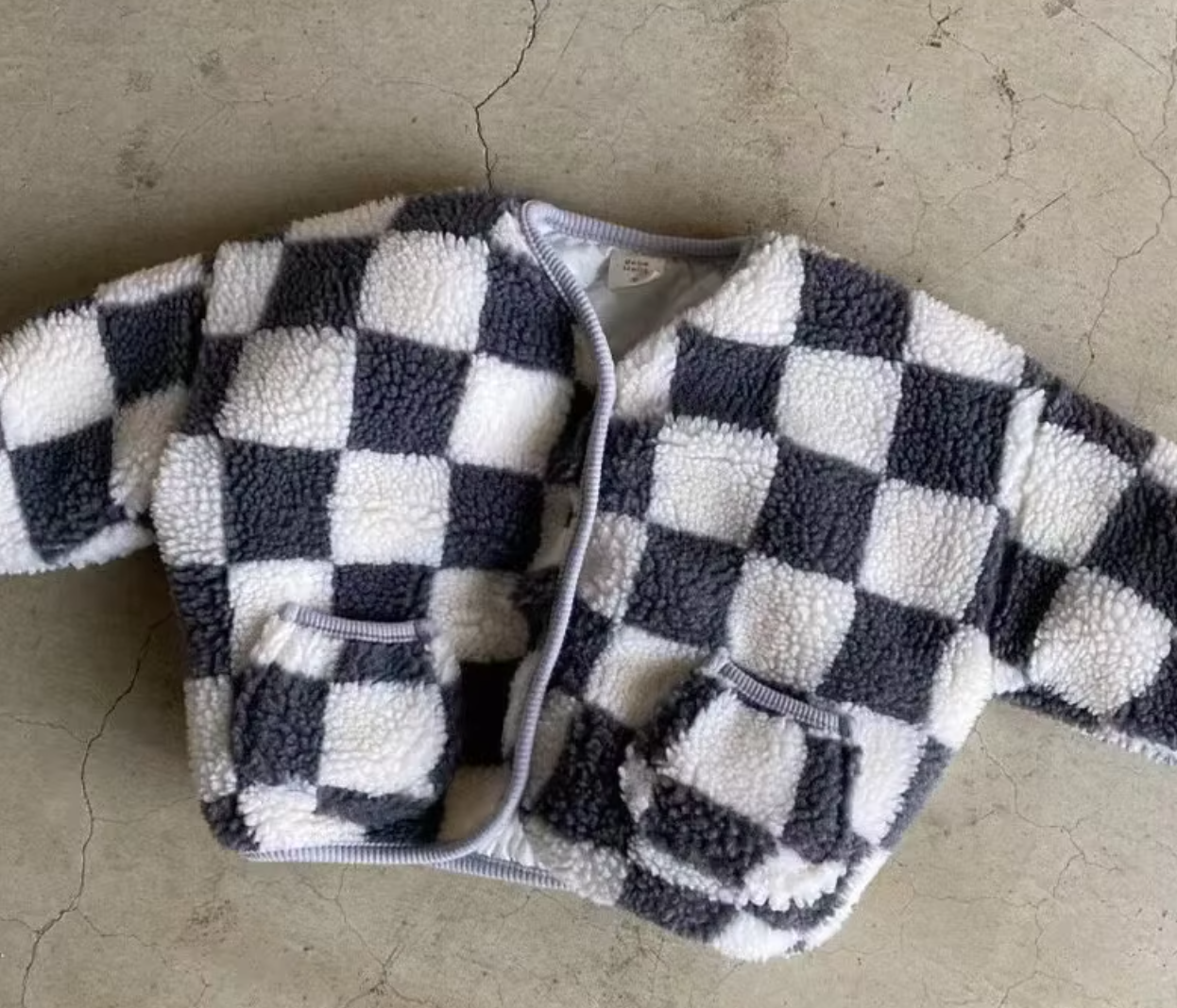 Baby Checkerboard Fluffy Jacket