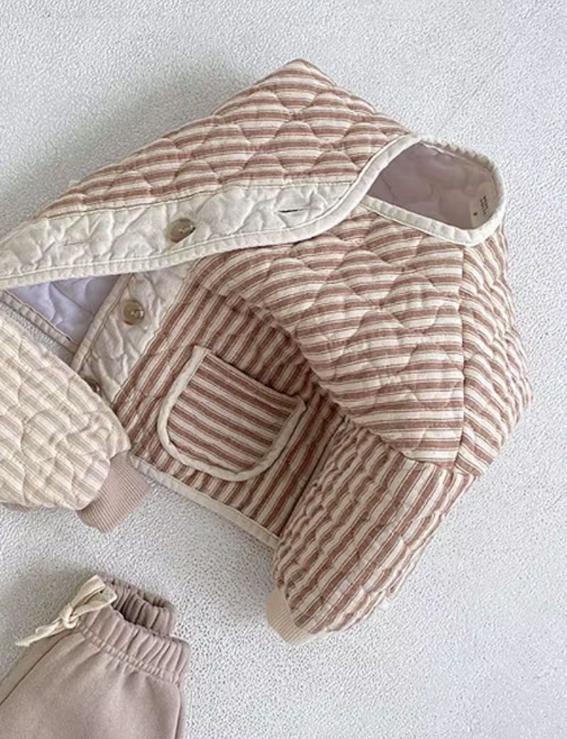 Quilted Rose Stripe Padded Jacket