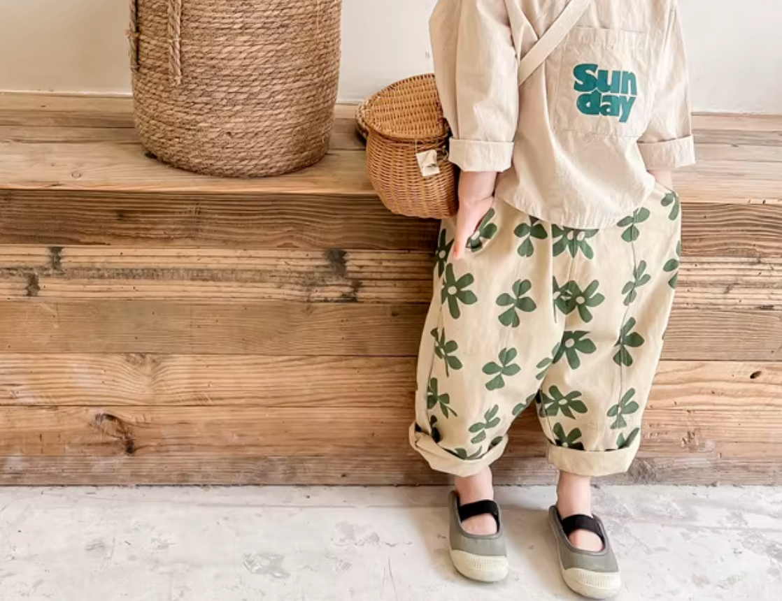 Green Floral Harem Trouser