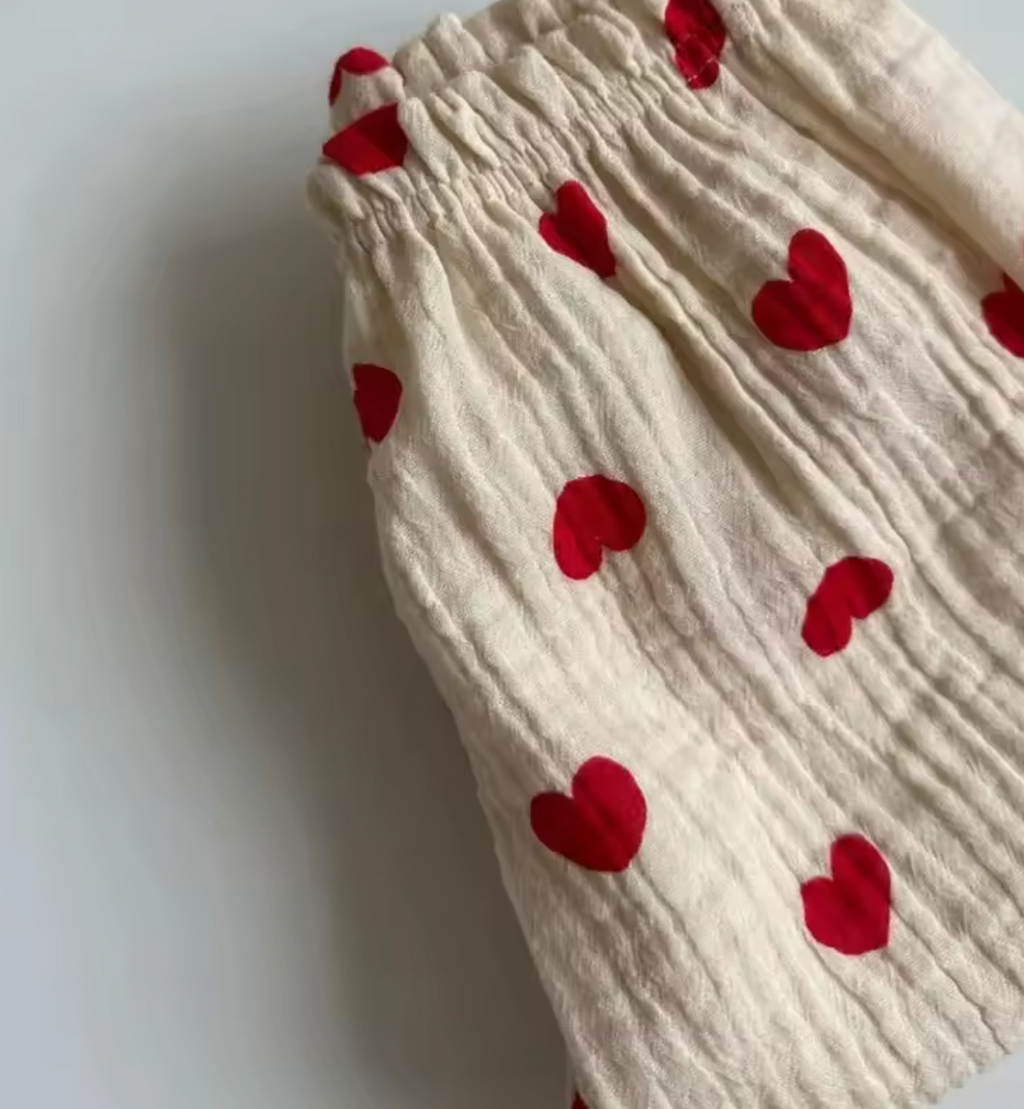 Love Heart Cheesecloth Trousers