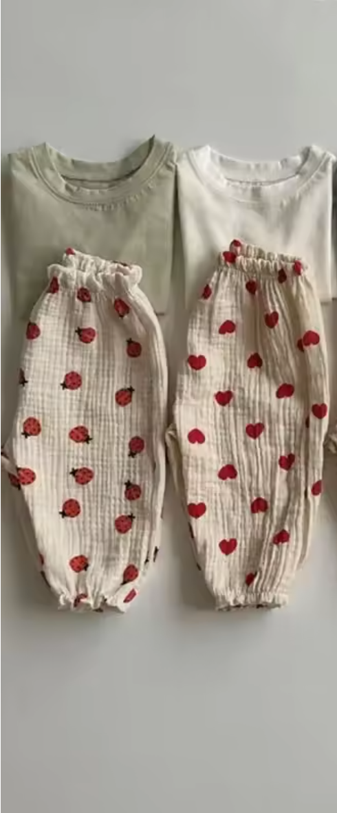 Love Heart Cheesecloth Trousers
