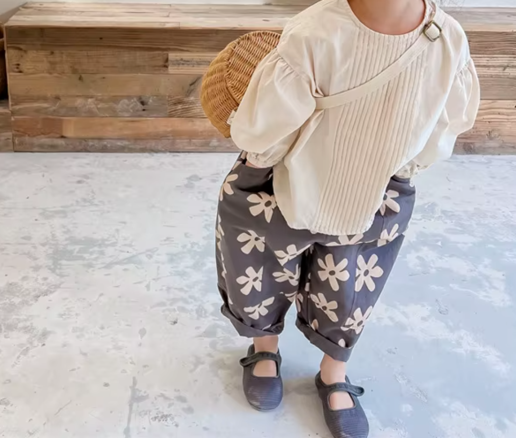 Dark Light Pink Floral Harem Trouser
