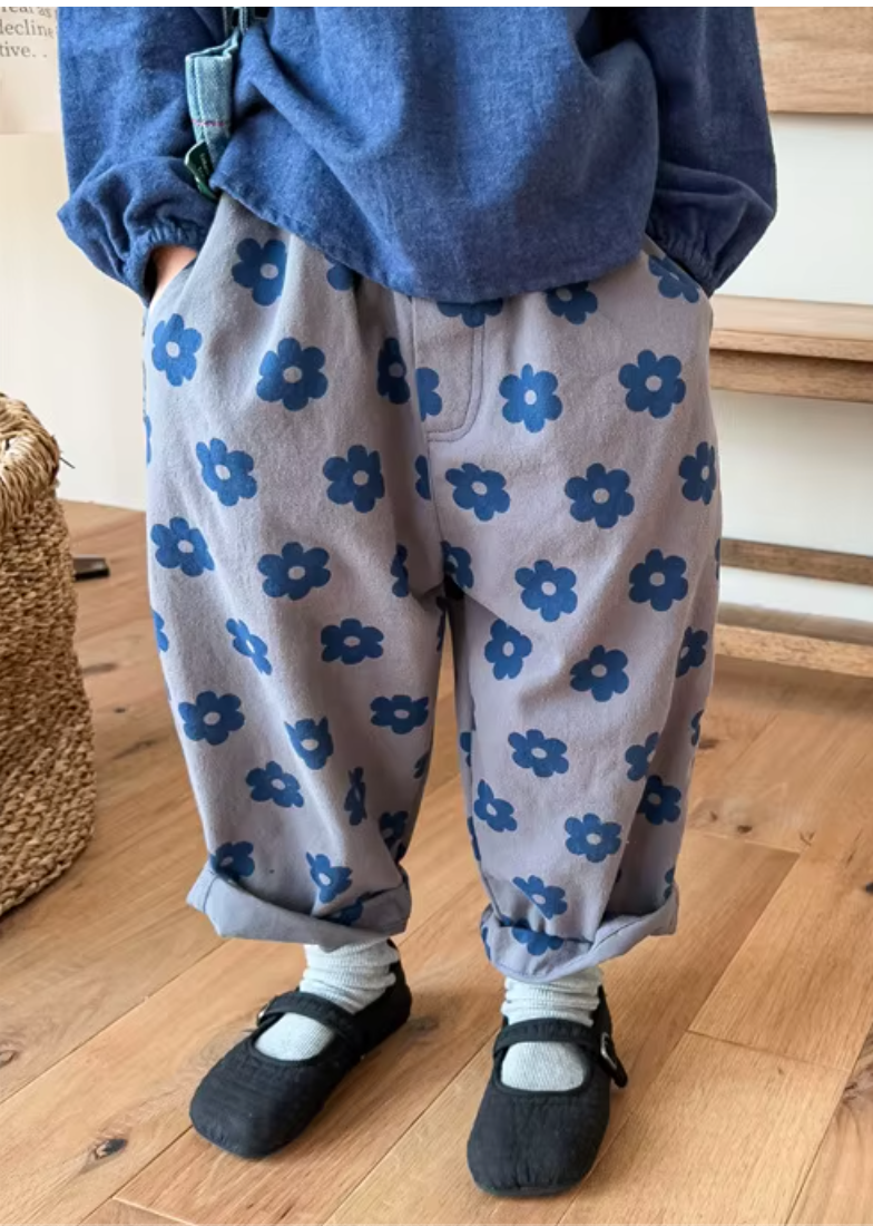 Vintage Blue Flower Bottoms
