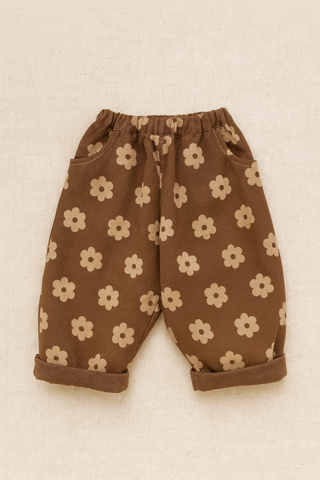 Vintage Brown Flower Bottoms